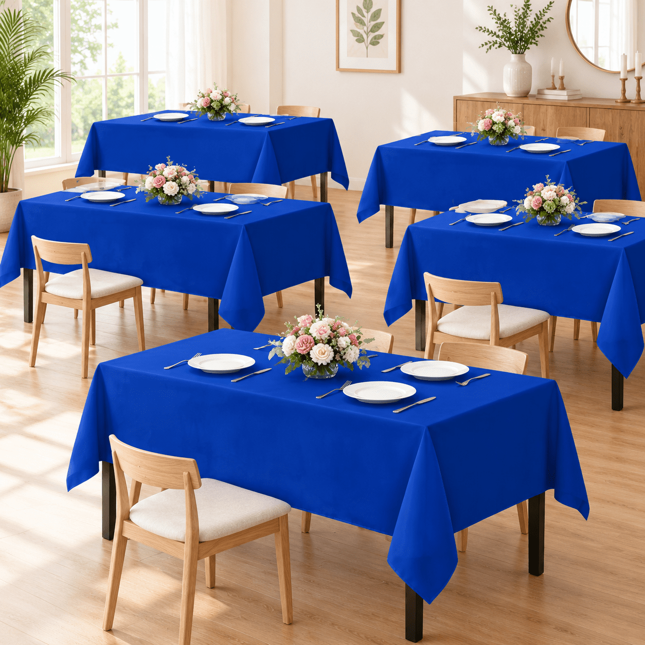 Royal Blue Tablecloths 60x102 Inch For 6 Foot Tables 6 Pack - Walmart.com