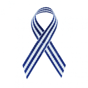 Royal Blue Taffy Stripe Fabric Awareness Ribbons - Bag of 250 Fabric Ribbons w/ Safety Pins