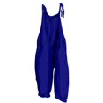 thumbnail image 1 of Royal Blue Trousers Pants for Ladies Summer Fall Loose Fit Lounge Thin Overall Straight Leg Basic Long Leg Coveralls Trousers Pants One Piece Juniors 2025 Clothing Y2K S, 1 of 5