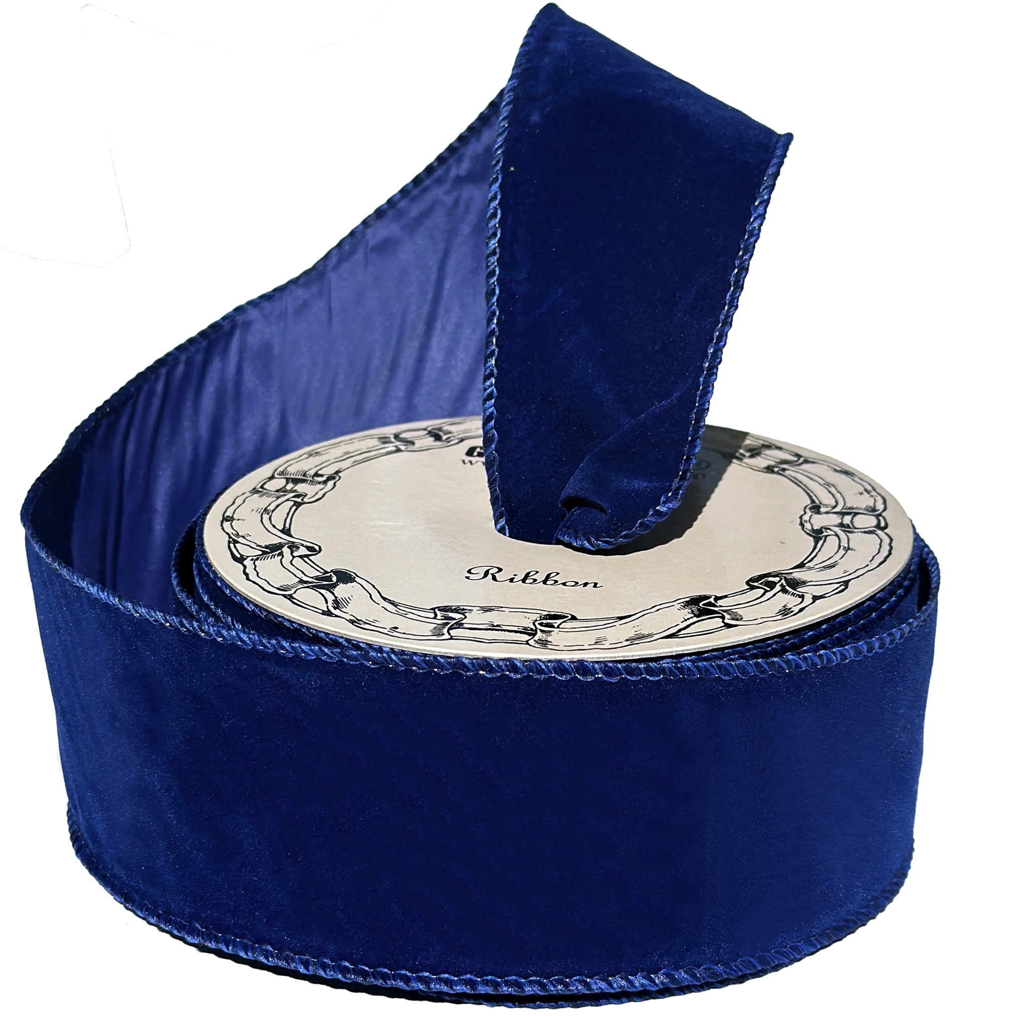 Royal Blue Velvet Wired Ribbon - 2 1/2