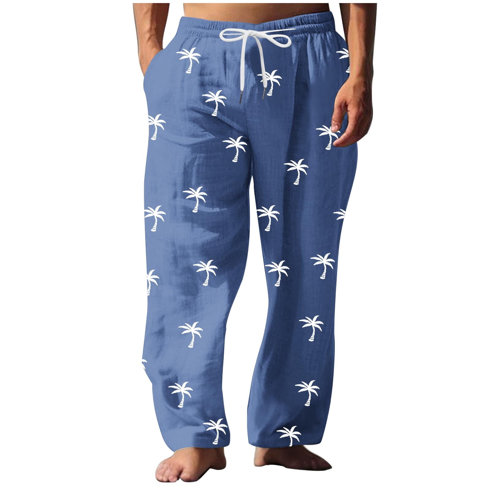 Royal Blue Victorian Hawaiian Flare Bell Bottom Beach Casual Loungewear ...