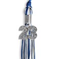 thumbnail image 1 of Royal Blue/White Mixed Color Graduation Tassel with Silver Date Drop, 1 of 4