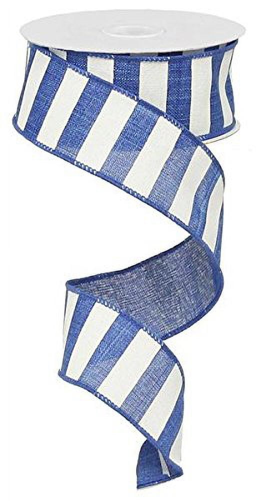 Firefighter Support Ribbon - Wired Red & White Ribbon, 2.5" X 10 Yards, For Wreaths, Bows & Crafts