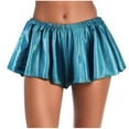 thumbnail image 1 of Royal Blue Women Faux Leather Stretch Pants Shorts for Teen Girls Oversized High Waisted Butt Scrunch Booty Shorts Pencil Basic Fall Winter 2025 Clothing XL, 1 of 5