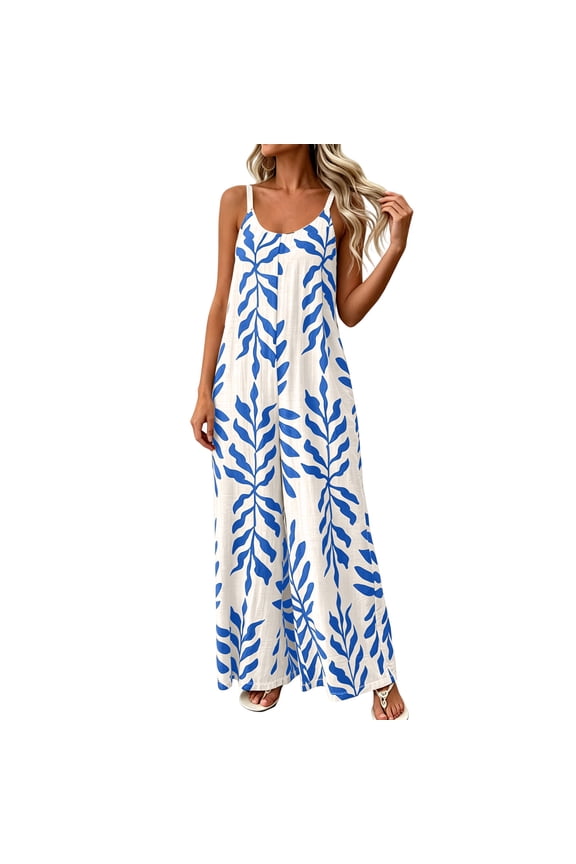 Royal Blue Womens Graphic Overalls Pants One Piece for Ladies Beach Happy Holiday Gift Casual Hawaiian Flare Bell Bottom Tropical Long Bootcut Leg Summer Fall Pants 2026 XL