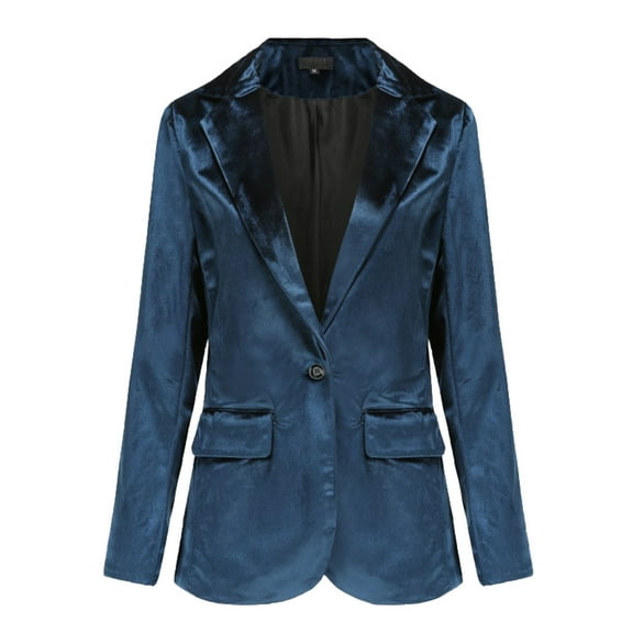 Royal Blue Womens Pants Blazer Outerwear for Ladies Velour Work Office Elegant Cardigan Straight Leg Basic Fall Winter 2025 Clothing Country Concert M