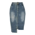 thumbnail image 1 of Royal Blue Womens Skirts for Women Faux Gauze Linen Denim Brunch Western Pencil Midi Knee Length Skort 2025 Clothes Trendy Y2K XL, 1 of 4