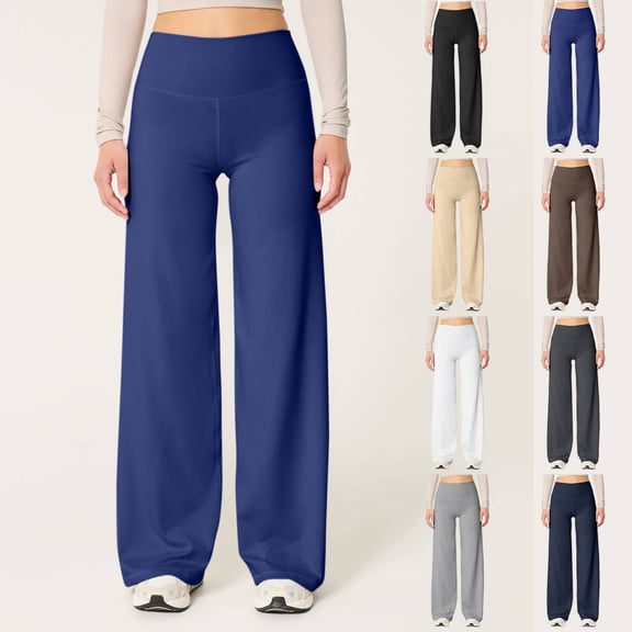 Royal Blue Yoga Pants for Women Dress Pants Wide Leg Business Casual Slacks High Waist Lounge Trousers 2XL