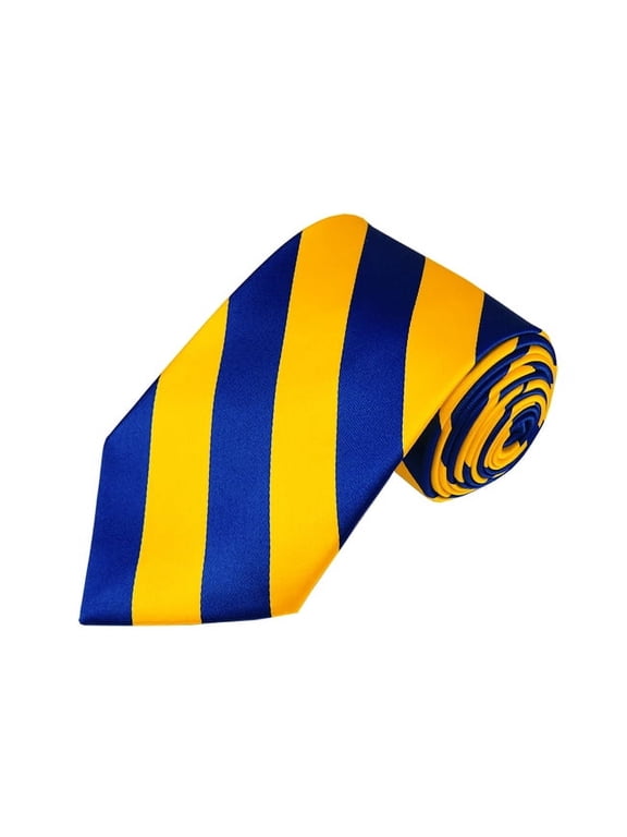 Royal Blue and Yellow College Stripe Woven Tie