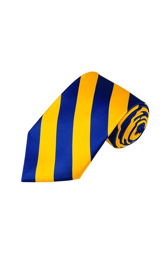 Royal Blue and Yellow College Stripe Woven Tie