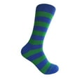 thumbnail image 1 of Royal Blue with Green Color Mid-calf Stripes(Zebra Stripes) Dress Casual Socks for Men, 1 of 1