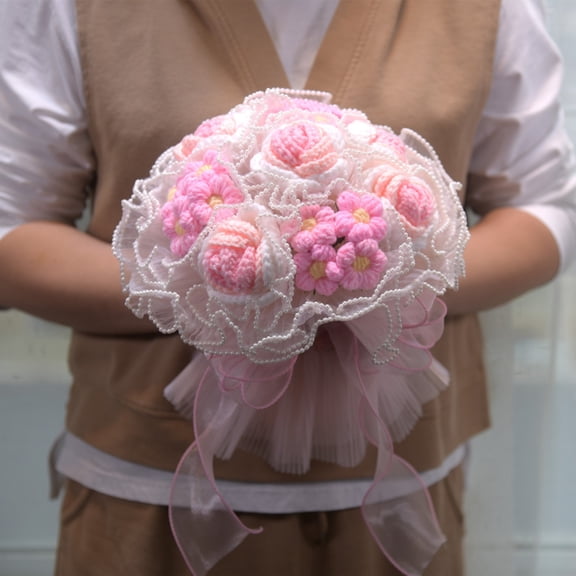 Royal Bridal Wedding Bouquet Round Holding Bouquet Throw Toss Artificial Rose Flower Bunch for Bride Bridesmaid Wedding Quinceanera