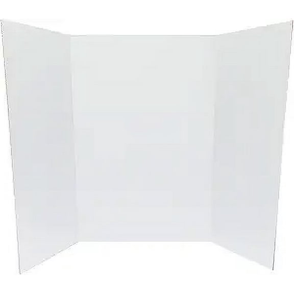 Royal Brites 1-Ply Corrugated Tri-fold Project Board 28" x 40", Exhibition, Presentation, & Science Fair Display Board, Lightweight, Smooth Surface, Self Standing, Durable, White/Kraft, Pack of 6