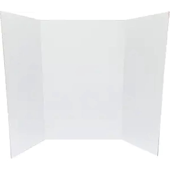 Royal Brites 36"x48" 1-Ply Corrugated Tri-fold Display Board, Lightweight, Smooth Surface, Self-Standing, Durable, White/Kraft, Pack of 8 for Exhibitions, Presentations, and Science Fairs