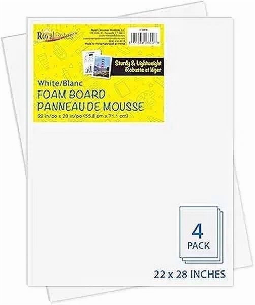 Royal Brites Premium White Foam Board 22 x 28, Sturdy & Lightweight 3/16" Thick Board for Art, Work Presentations, & School Projects, Pack of 4