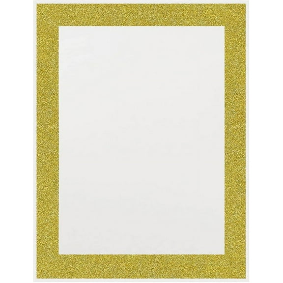 Royal Brites Ultra Brite Gold Glitter Frame with Mega Chips on White Poster Board, Perfect for Signs, Creative Projects, and other Bold Messages, 22" x 28"; Pack of 25