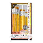Royal Brush Gold Taklon Standard Handle 30pc Flat Brush Value Set