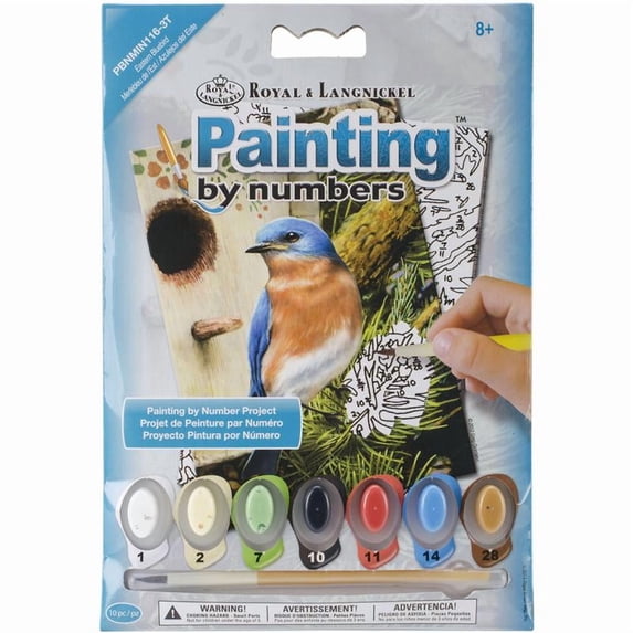 Mini Paint By Number Kit 5"X7"-Eastern Bluebird