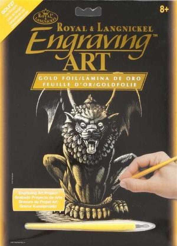 Royal Brush Gold Foil Engraving Art Kit, 8 by 10Inch, Lion Gargoyle