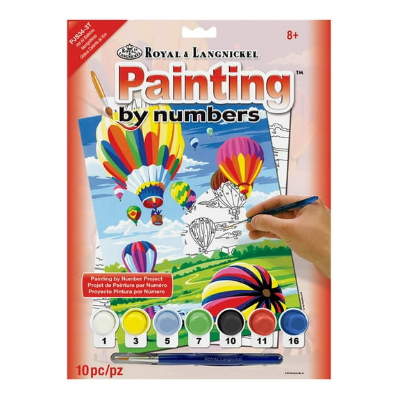 Royal & Langnickel Painting by numbers 10pc Hot Air Balloons Painting Project
