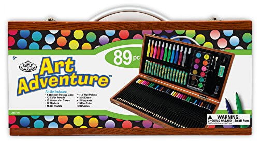 Royal Brush Manufacturing Company Art Adventure 89Piece Wood Box Art Set