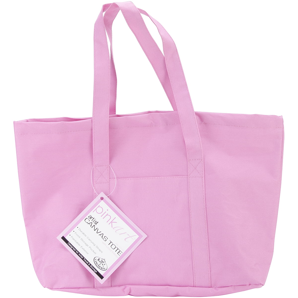 Royal Brush Pink Art Artist Canvas Tote, 17