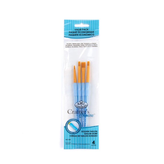 Royal & Langnickel Crafter's Choice™ 4pc Golden Taklon Shader Art Brush Set
