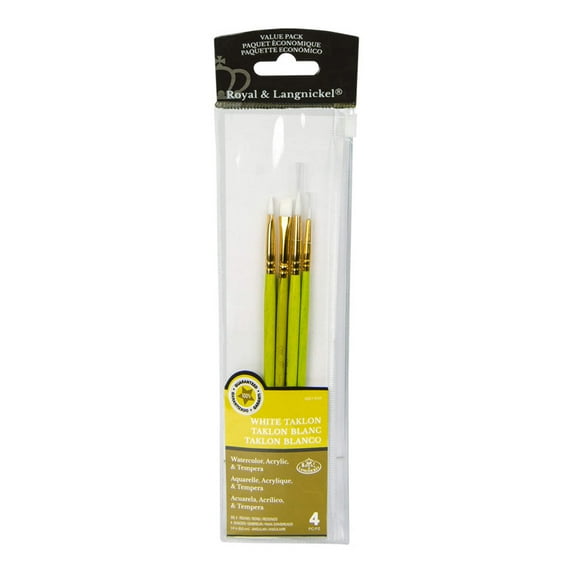 Royal & Langnickel | 4pc White Taklon Variety Brush Set