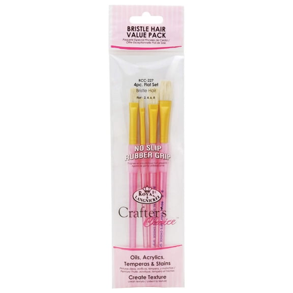 RCC 227 | Crafter's Choice 4pc Bristle Hair Flat Brush Set