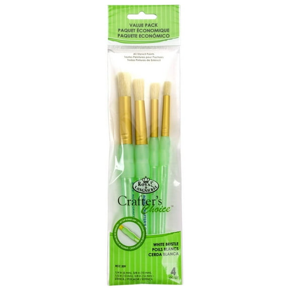 RCC 209 | Crafter's Choice 4pc White Bristle Stencil Brush Set