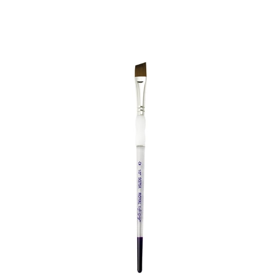 Royal Brush Soft-Grip Synthetic Sable Brush, Angulars, 1/2 in