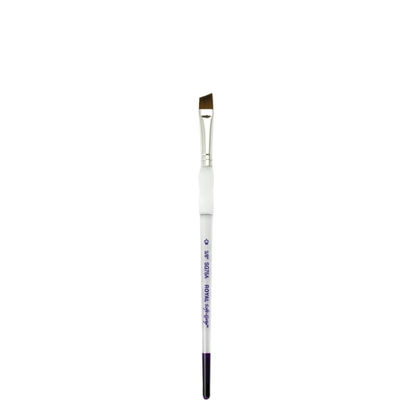 Royal Brush Soft-Grip Synthetic Sable Brush, Angulars, 3/8 in