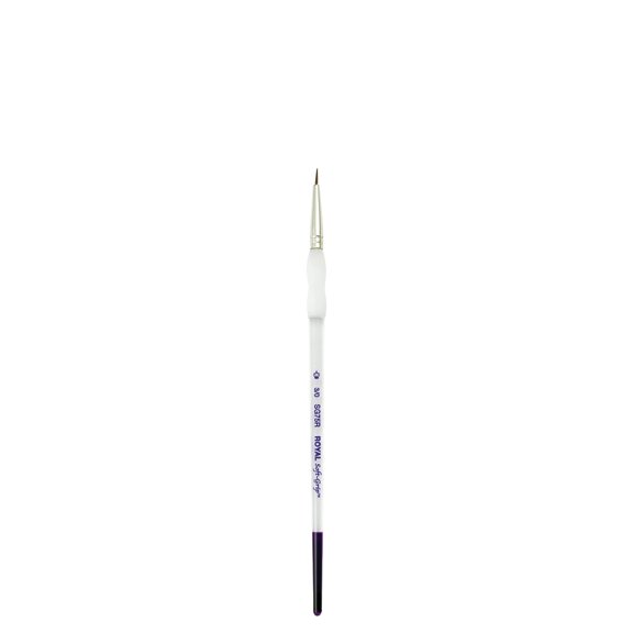 Royal Brush Soft-Grip Synthetic Sable Brush, Round, 3/0
