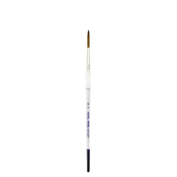 Royal Brush Soft-Grip Synthetic Sable Brush, Script, 6