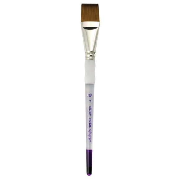 Royal Brush Soft-Grip Synthetic Sable Brush, Wash, 1 in