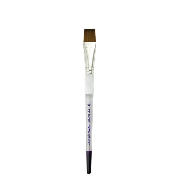 Royal Brush Soft-Grip Synthetic Sable Brush, Wash, 3/4 in