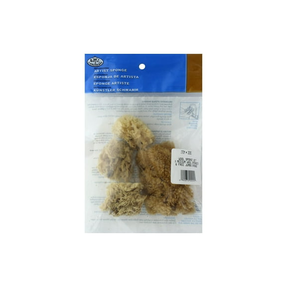 Royal & Langnickel(R) Natural Ocean Artist Sponges 4/Pkg-3 Wool & 1 Jumbo