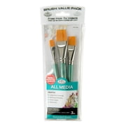 Royal & Langnickel Glaze Wash Golden Taklon Art Brushes 3 piece