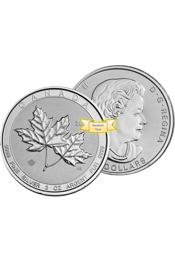 2 oz Silver Canadian Maple Leaf Coin (Random Year)
