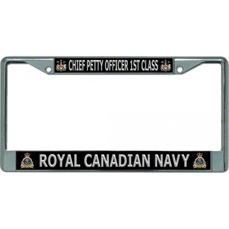 Royal Canadian Navy Chief Petty Officer 1st Class Chrome License Plate Frame