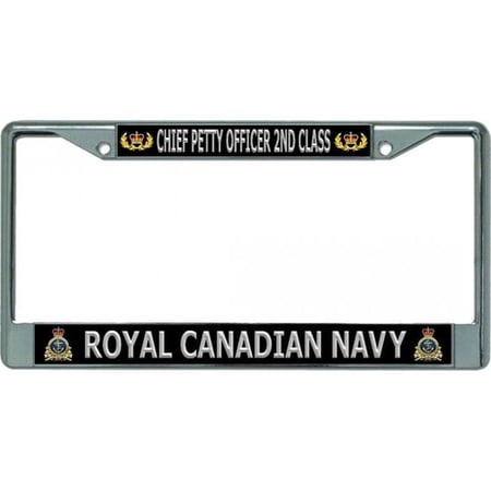 Royal Canadian Navy Chief Petty Officer 2nd Class Chrome License Plate Frame