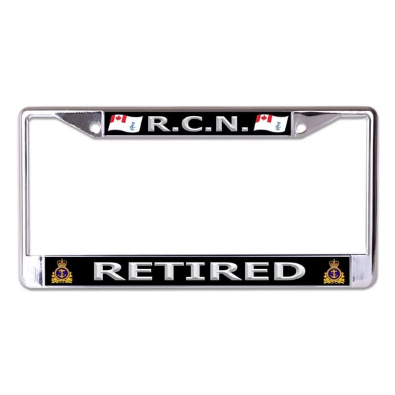 Royal Canadian Navy R.C.N. Retired Chrome License Plate Frame