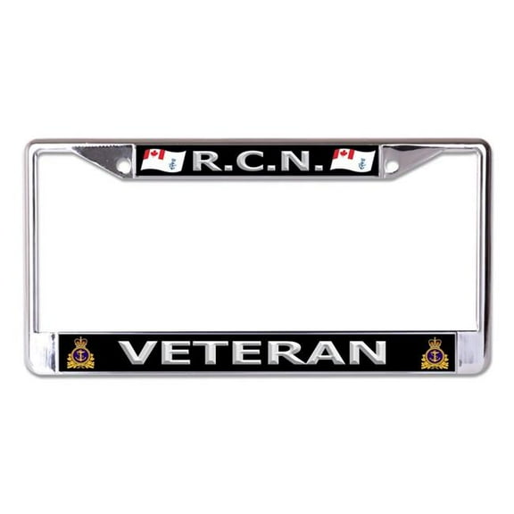 Royal Canadian Navy R.C.N. Veteran Chrome License Plate Frame