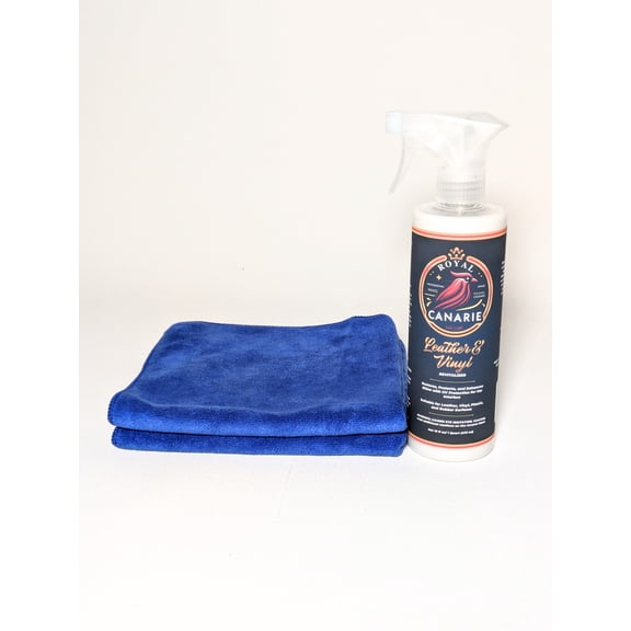 Royal Canarie Leather and Vinyl Revitalizer Kit (3 Piece)  Includes 2 Premium Microfiber Towels