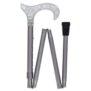 Royal RC Canes Stylish Walking Sticks   Rhinestone Designer Platinum Pearlz White Swirl Adjustable Folding Canes   Best Gift for Men and Women Light Weight Aluminum Shaft & Safe to Walk