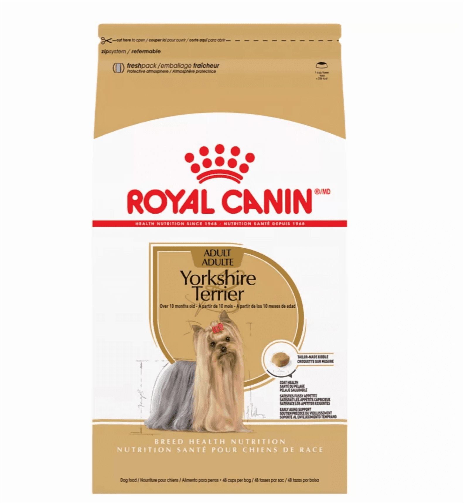 Royal Canin Breed Health Nutrition Adult Yorkshire Terrier Chicken Recipe Dry Dog Food 10 lb