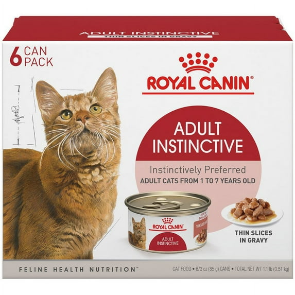Royal Canin Feline Health Nutrition Adult Instinctive Loaf in Sauce Wet Cat Food, 3 oz (Pack of 6)