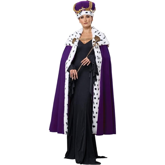 Royal Cape & Crown Adult Costume Kit (Purple)