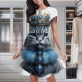 thumbnail image 1 of Royal Cat Crown Necklace Women's Classic Swing Skater Dress Casual Work Party Cocktail Dresses, 1 of 6