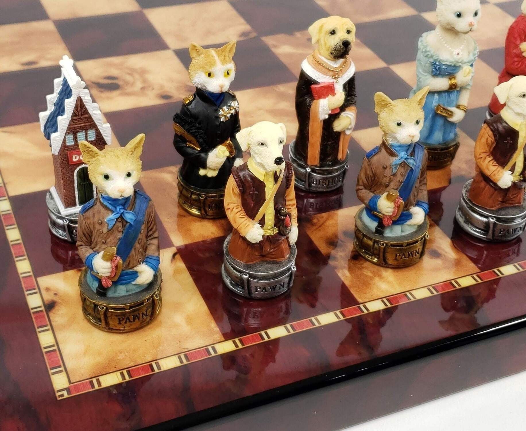 Royal Cats Vs Dogs Chess Animal Chess Set W 18